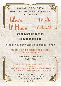 El tradicional Concierto Barroco de la Coral y la Orquesta Bartolom Prez Casas ser el 27 de diciembre en San Patricio