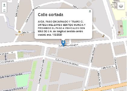 Este viernes estn cortadas al trfico la Avda. Paso Encarnado y la calle Ortega Melgares, sentido Murcia, por las obras de renovacin urbana que se estn llevando a cabo esta zona