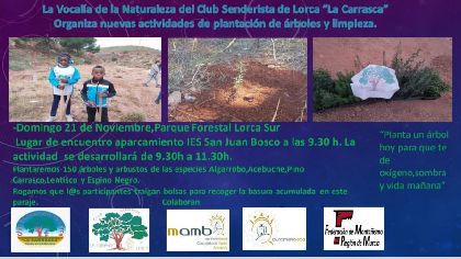 El Ayuntamiento colabora con el Club Senderista La Carrasca en una nueva jornada de plantacin y limpieza este domingo