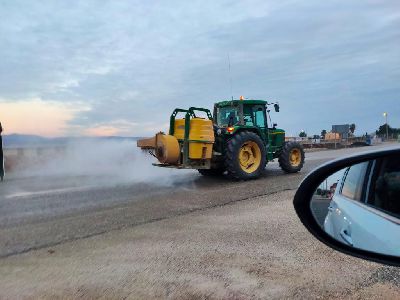 El Ayuntamiento de Lorca refuerza la desinfeccin y limpieza de las zonas ms concurridas de las pedanas  