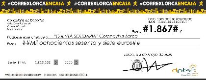 La prueba confinada #CorrexLorcaEnCasa recauda 1.867 euros que irn destinados a la lucha contra el coronavirus