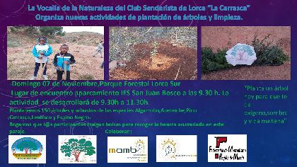 Ayuntamiento y Club Senderista La Carrasca organizan una nueva jornada de plantacin el domingo 7 de noviembre