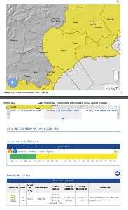 El Ayuntamiento informa de la emisin por parte de la AEMET del boletn de fenmenos adversos nivel amarillo por lluvias