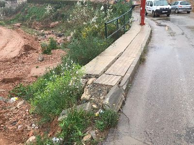 El Ayuntamiento llevar a cabo mejoras en zonas de Pozo Higuera y Almendricos afectadas cada vez que se producen lluvias torrenciales
