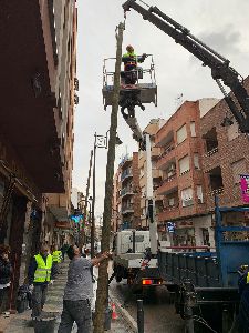 El Ayuntamiento elimina los postes de telefona de la calles Mayor, Higuerica y Los Veras del Barrio de San Cristbal