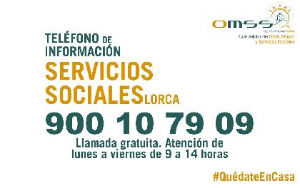 Servicios Sociales habilita un telfono gratuito para atender las necesidades generadas por la crisis sanitaria