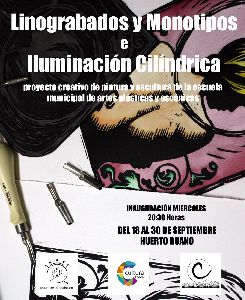 Los alumnos de la Escuela Municipal de Artes Plsticas y Escnicas mostrarn el resultado de su trabajo en la exposicin ''Linograbados y Monotipos. Iluminacin Cilndrica''