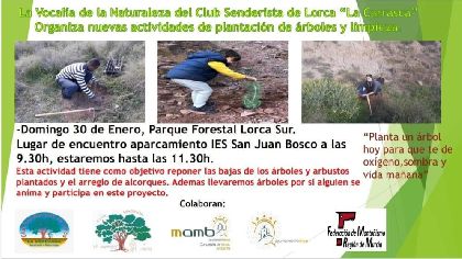 El Club Senderista La Carrasca organiza, este domingo, una nueva jornada de limpieza y plantacin de rboles