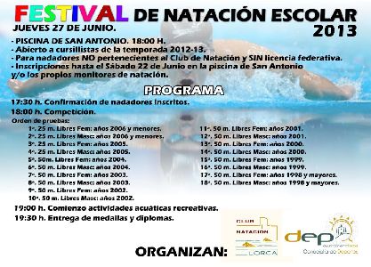 Ms de 2.000 nios han participado esta temporada en los cursos de natacin de la Concejala de Deportes, que se clausura con un Festival Escolar que incluir competiciones, juegos y actividades acuticas recreativas