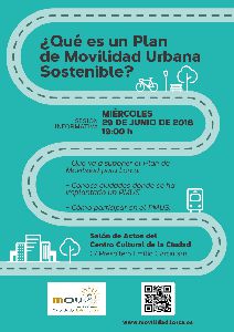 La Concejala de Urbanismo invita a todos los ciudadanos interesados en conocer qu es un Plan de Movilidad Urbana Sostenible a una sesin informativa en el Centro Cultural