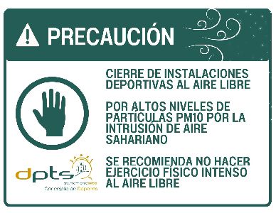 La Concejala de Deportes cierra las instalaciones al aire libre por el aumento de partculas PM10 en suspensin.