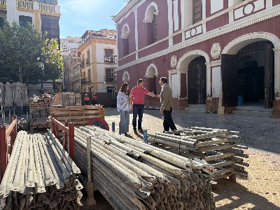 Comienza la restauraci�n de las fachadas del Teatro Guerra, con la colocaci�n de los primeros andamios 