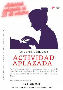 Aplazada a este viernes la actividad prevista por el 'Da de las Escritoras' debido a la lluvia 