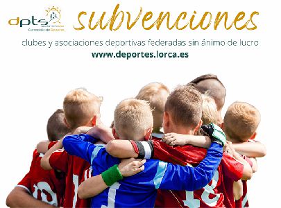 Los clubes y asociaciones deportivas federadas sin nimo de lucro de Lorca optan a 205.200 euros en subvenciones 