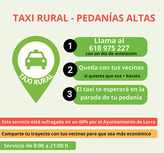 Taxi Rural - Pedanías altas