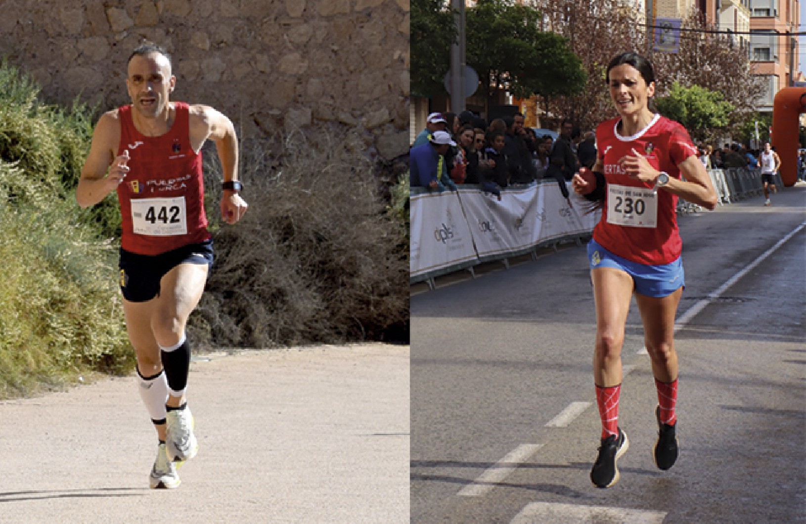 Mario Molina y Mawe Miñarro, ambos del C.A. Puertas Lorca, ganan el XXIII Circuito Local de Carreras Populares