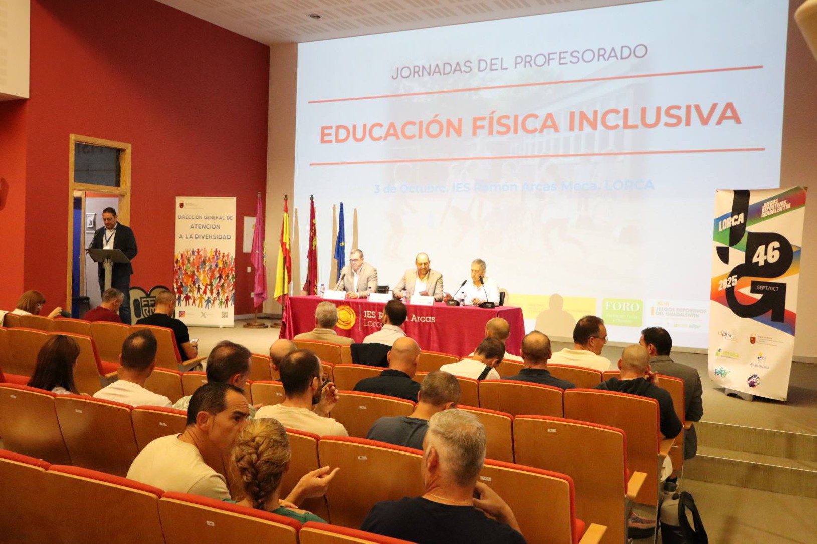 Docentes de toda la Región debaten en Lorca sobre Educación Física inclusiva en la jornada formativa de los 46º Juegos del Guadalentín